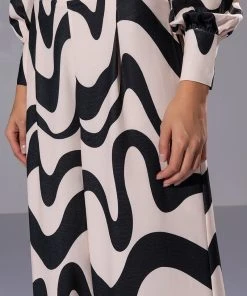 MYSTICAL WAYS WAVY PALAZZO PANT -akira shop mystical ways wavy palazzo pant black white 7 7