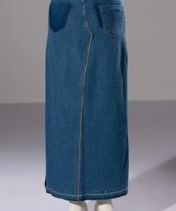 NATALIE DOUBLE SIDE SLIT DENIM SKIRT 16 NATALIE DOUBLE SIDE SLIT DENIM SKIRT -akira shop natalie double side slit denim skirt medium blue denim 7 7