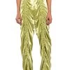 NEVER REGULAR CINCHED SATIN HIGH RISE PANTS -akira shop never regular cinched satin high rise pants green 1 1