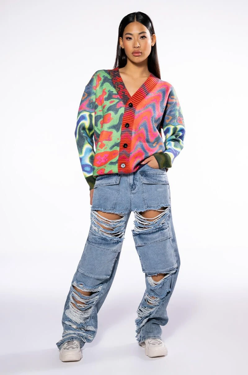 NEVER STRESSED DISTRESSED RELAXED FIT JEANS 4 NEVER STRESSED DISTRESSED RELAXED FIT JEANS - Image 2