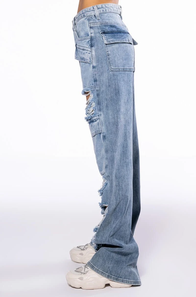 NEVER STRESSED DISTRESSED RELAXED FIT JEANS 6 NEVER STRESSED DISTRESSED RELAXED FIT JEANS - Image 4