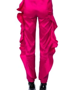 NEW ROMANTIC RUFFLE DETAILED JOGGER IN PINK -akira shop new romantic ruffle detailed jogger in pink pink 13 13
