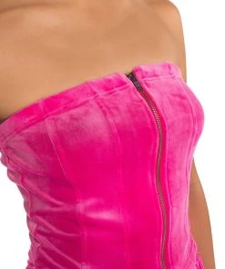 NEW RULES VELVET ZIP UP CORSET 21 NEW RULES VELVET ZIP UP CORSET -akira shop new rules velvet zip up corset pink 10 10