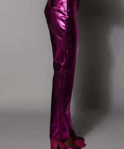NEW VIBRATION METALLIC TROUSER -akira shop new vibration metallic trouser fuchsia 6 6