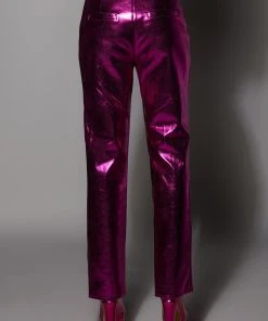 NEW VIBRATION METALLIC TROUSER -akira shop new vibration metallic trouser fuchsia 7 7