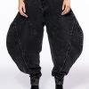 NEW YOU ABSTRACT VOLUME DENIM PANT -akira shop new you abstract volume denim pant black denim 1 1