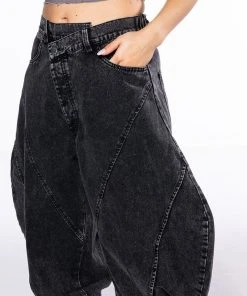NEW YOU ABSTRACT VOLUME DENIM PANT -akira shop new you abstract volume denim pant black denim 7 7