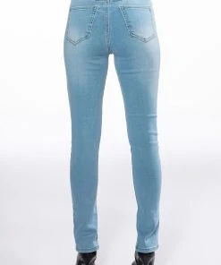 NIGHTFALL MID RISE SKINNY JEANS WITH FRONT SLIT -akira shop nightfall mid rise skinny jeans with front slit light blue denim 6 6 c1