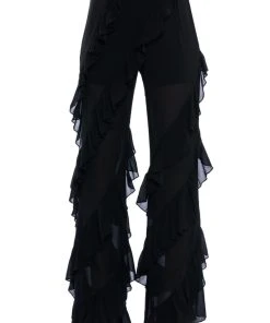 NINA RUFFLE TROUSER -akira shop nina ruffle trouser black 6 6