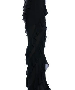 NINA RUFFLE TROUSER -akira shop nina ruffle trouser black 7 7