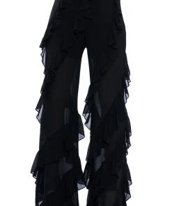 NINA RUFFLE TROUSER -akira shop nina ruffle trouser black 8 8