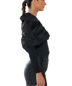 NO MORE DRAMA DEEP V LONG SLEEVE BLOUSE -akira shop no more drama deep v long sleeve blouse black 5 5