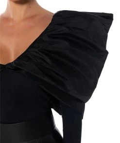 NO MORE DRAMA DEEP V LONG SLEEVE BLOUSE -akira shop no more drama deep v long sleeve blouse black 7 7