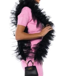 NO PICTURES PLEASE TULLE PURSE STRAP -akira shop no pictures please tulle purse strap black 1 1