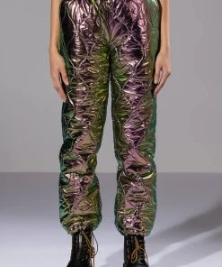 NOT A CARE METALLIC QUILTED PANT