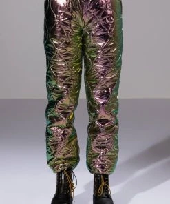 NOT A CARE METALLIC QUILTED PANT -akira shop not a care metallic quilted pant black 5 5