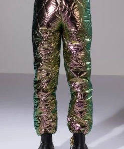 NOT A CARE METALLIC QUILTED PANT -akira shop not a care metallic quilted pant black 7 7