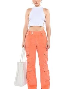 NOTHING BUT TIME CORDUROY CARGO PANT 12 NOTHING BUT TIME CORDUROY CARGO PANT -akira shop nothing but time corduroy cargo pant orange 3 3