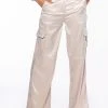 NOTHING BUT TROUBLE SATIN CARGO PANT -akira shop nothing but trouble satin cargo pant ivory 1 1
