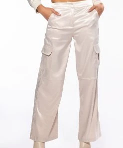 NOTHING BUT TROUBLE SATIN CARGO PANT
