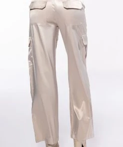 NOTHING BUT TROUBLE SATIN CARGO PANT -akira shop nothing but trouble satin cargo pant ivory 5 5