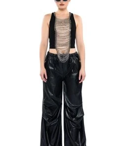 NOVA LAYERED CHAIN TANK TOP 11 NOVA LAYERED CHAIN TANK TOP -akira shop nova layered chain tank top black silver 3 3 c1