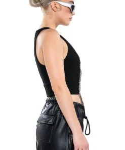 NOVA LAYERED CHAIN TANK TOP 13 NOVA LAYERED CHAIN TANK TOP -akira shop nova layered chain tank top black silver 5 5 c1