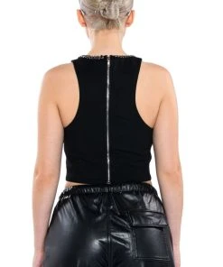 NOVA LAYERED CHAIN TANK TOP 14 NOVA LAYERED CHAIN TANK TOP -akira shop nova layered chain tank top black silver 6 6 c1