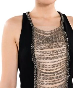 NOVA LAYERED CHAIN TANK TOP 15 NOVA LAYERED CHAIN TANK TOP -akira shop nova layered chain tank top black silver 7 7