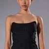 OCEAN EYES STRAPLESS BANDAGE CORSET -akira shop ocean eyes strapless bandage corset black 1 1