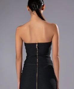 OCEAN EYES STRAPLESS BANDAGE CORSET -akira shop ocean eyes strapless bandage corset black 7 7