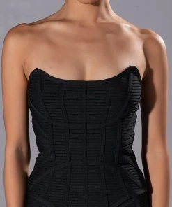 OCEAN EYES STRAPLESS BANDAGE CORSET -akira shop ocean eyes strapless bandage corset black 8 8