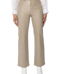 OFF DUTY FAUX LEATHER COATED STRAIGHT LEG PANT