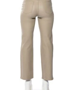 OFF DUTY FAUX LEATHER COATED STRAIGHT LEG PANT -akira shop off duty faux leather coated straight leg pant light brown 7 7