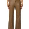 OFF DUTY FLEECE LINED LEATHER LOOK COATED STRAIGHT LEG PANT