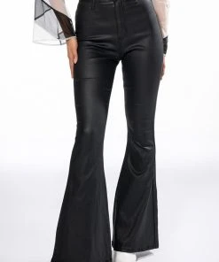**TALL** ON DUTY VEGAN LEATHER HIGH RISE FLARE PANTS