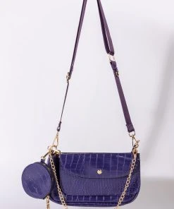 ON PERIODT CROC EGGPLANT BAGUETTE