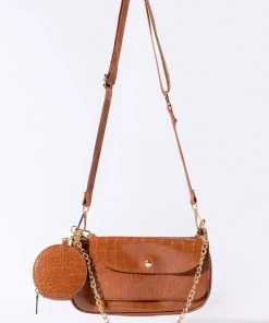 ON PERIODT CROC RUST BAGUETTE