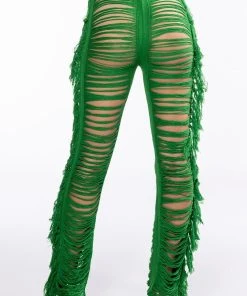 ON THE BORDER KNIT BRALETTE AND PANTS SET -akira shop on the border knit bralette and pants set green 10 10