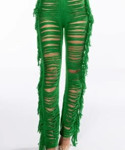 ON THE BORDER KNIT BRALETTE AND PANTS SET -akira shop on the border knit bralette and pants set green 6 6