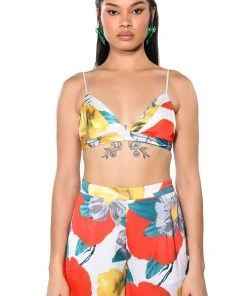 ON THE PATIO TRIANGLE BRALETTE -akira shop on the patio triangle bralette yellow multi 1 1 c1