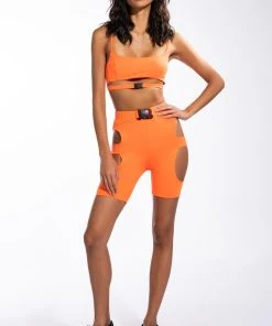 ON YOUR MARKS BUCKLE DETAIL BRALETTE -akira shop on your marks buckle detail bralette orange 3 3