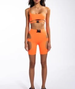 ON YOUR MARKS BUCKLE DETAIL BRALETTE -akira shop on your marks buckle detail bralette orange 8 8