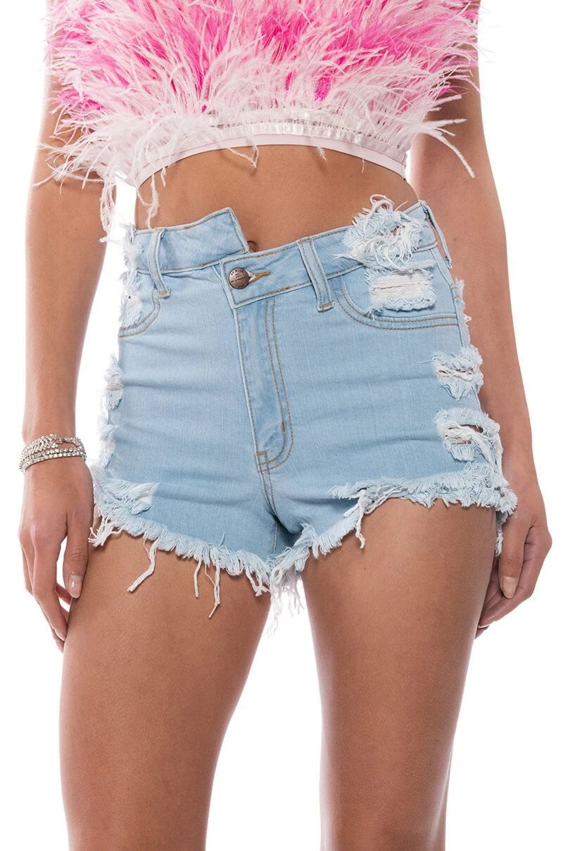 OPPOSITE DIRECTION HIGH WAISTED DENIM SHORTS 5 OPPOSITE DIRECTION HIGH WAISTED DENIM SHORTS - Image 3