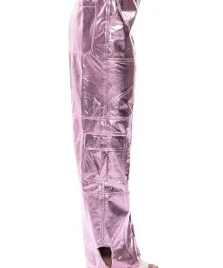 OUT OF THIS WORLD METALLIC CARGO PANTS -akira shop out of this world metallic cargo pants pink 6 6