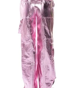 OUT OF THIS WORLD METALLIC CARGO PANTS -akira shop out of this world metallic cargo pants pink 7 7