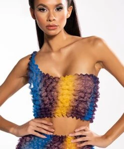 PALOMA TEXTURED ONE SHOULDER TOP