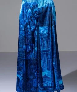 PARADISE ABSTRACT WIDE LEG PANT 13 PARADISE ABSTRACT WIDE LEG PANT -akira shop paradise abstract wide leg pant blue multi 5 5 c1