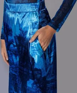 PARADISE ABSTRACT WIDE LEG PANT 16 PARADISE ABSTRACT WIDE LEG PANT -akira shop paradise abstract wide leg pant blue multi 8 8 c1