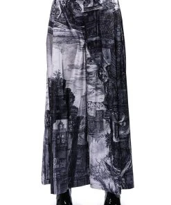 PARADISE ABSTRACT WIDE LEG PANT -akira shop paradise abstract wide leg pant silver multi 5 5